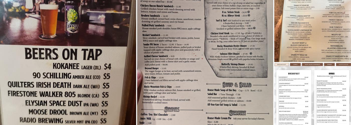The Snake Pit Menu