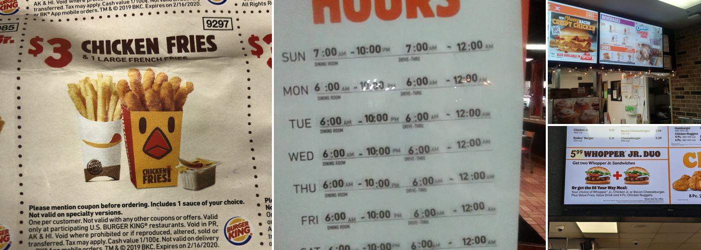 Burger King Menu