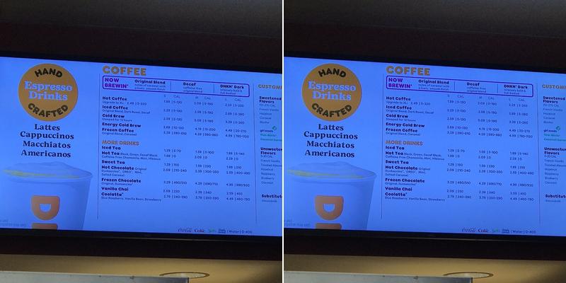 Dunkin' Menu