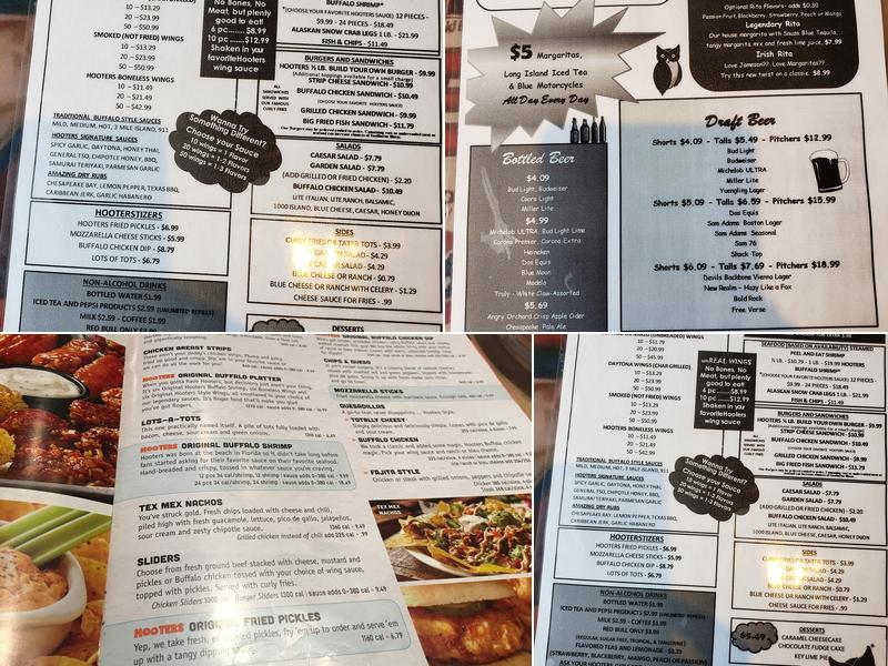 Hooters Menu