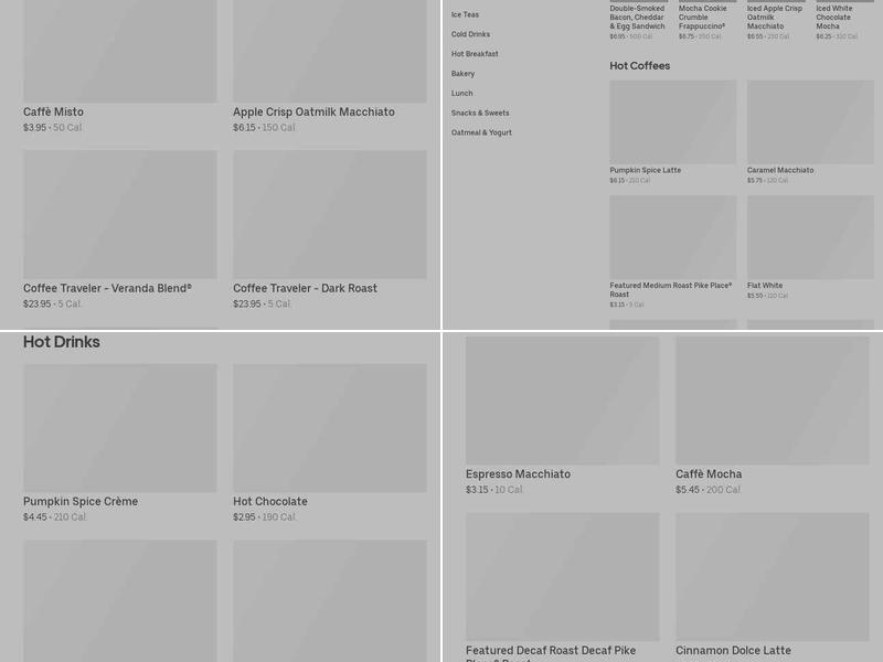 Starbucks Menu