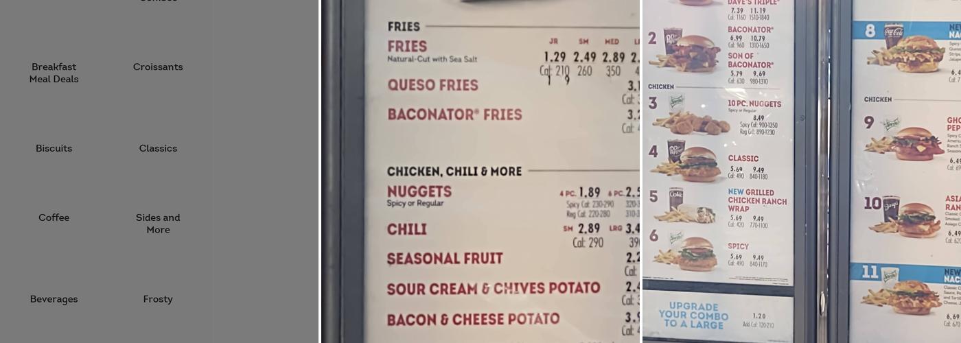 Wendy's Menu
