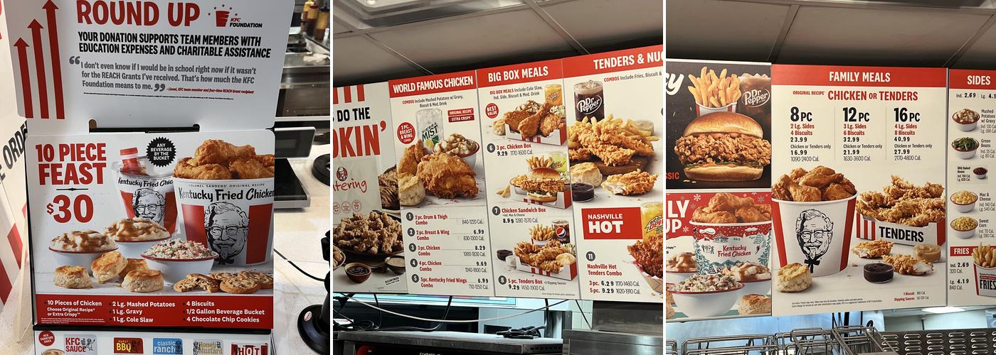 KFC Menu