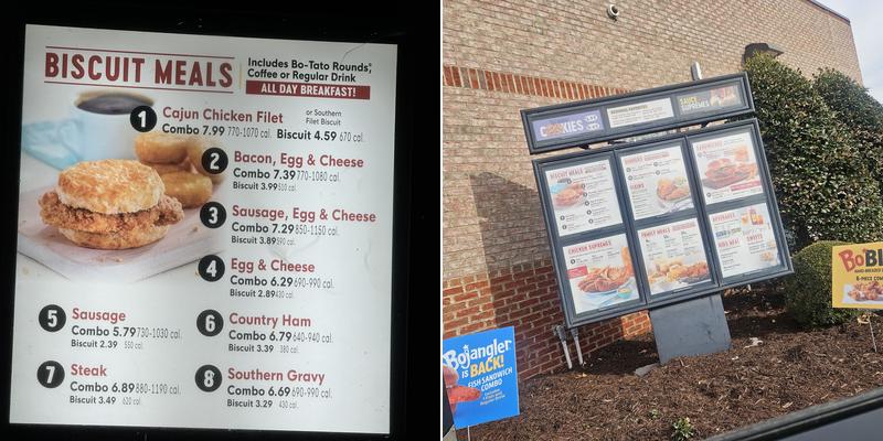 Bojangles Menu