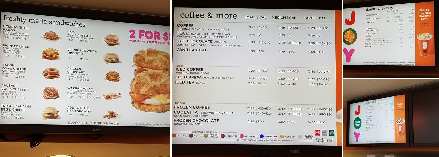 Dunkin' Menu