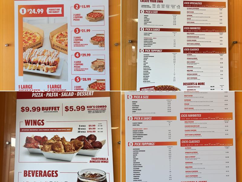 Cicis Pizza Menu