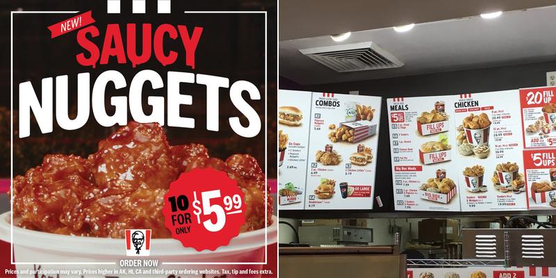KFC Menu