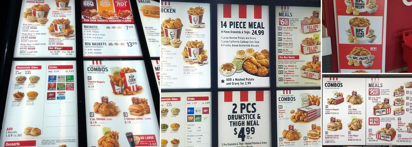 KFC Menu