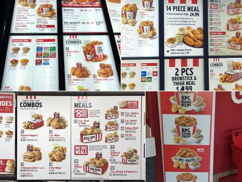 KFC Menu