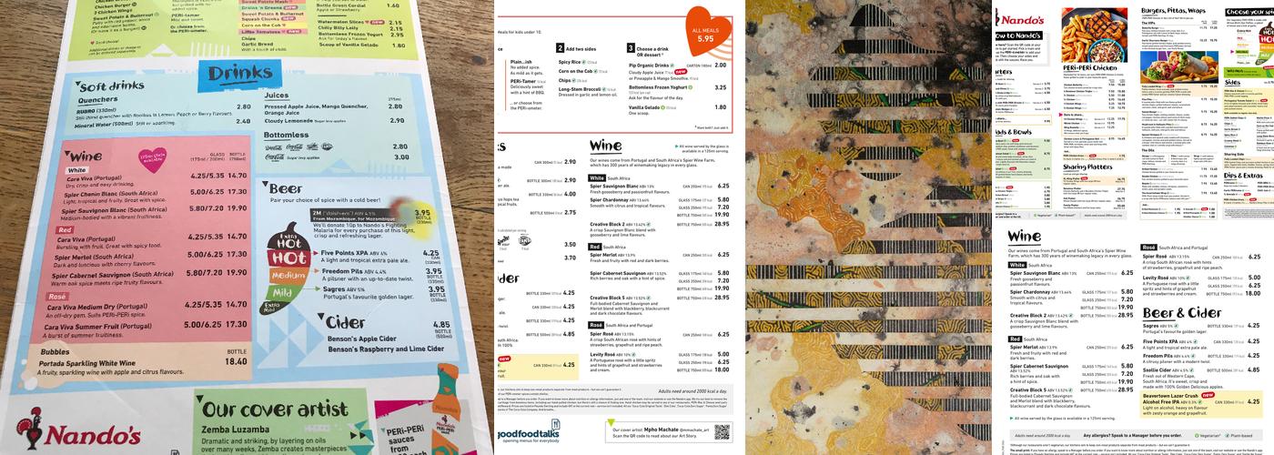 Nando's Cambridge - St Andrew's Street Menu