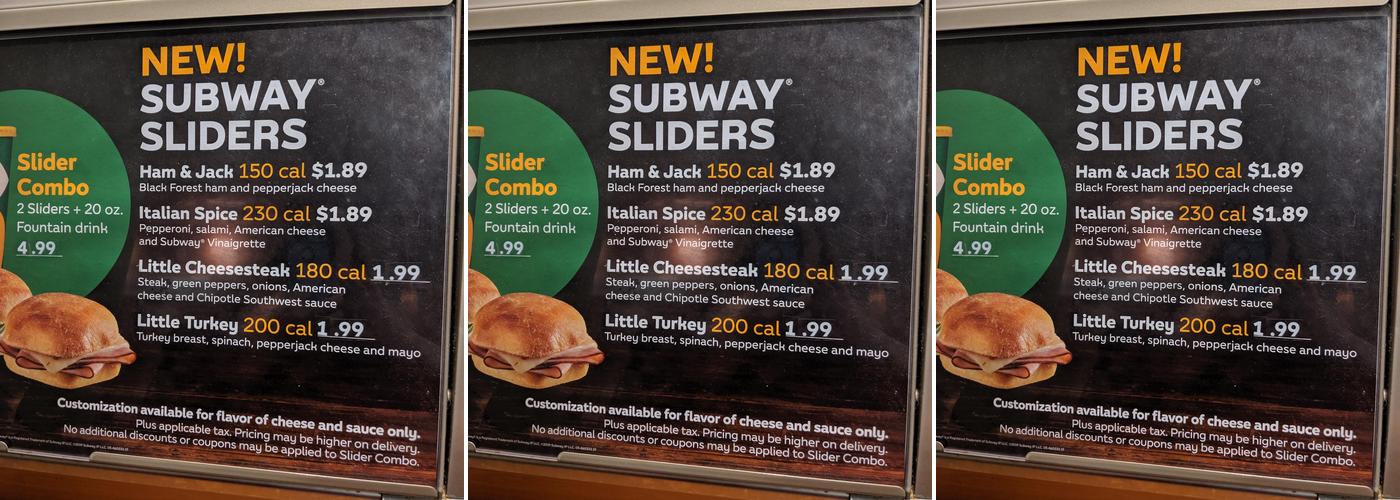 Subway Menu