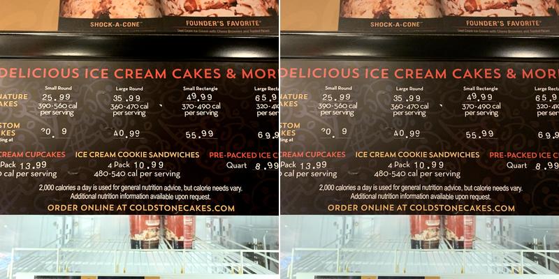 Cold Stone Creamery Menu