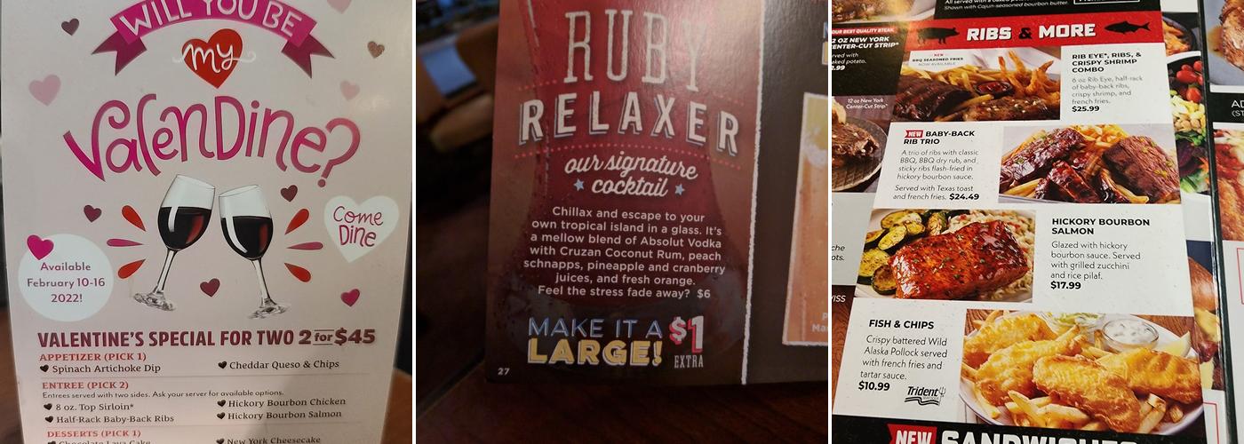 Ruby Tuesday Menu