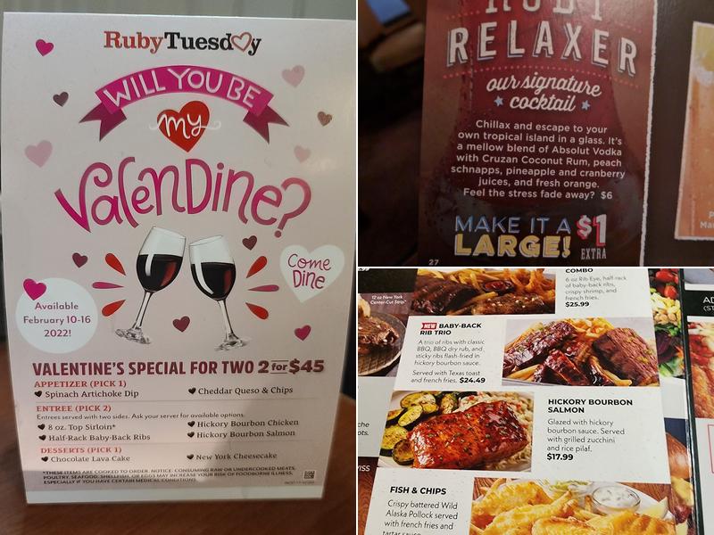Ruby Tuesday Menu