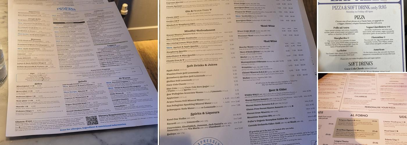 Pizza Express Menu