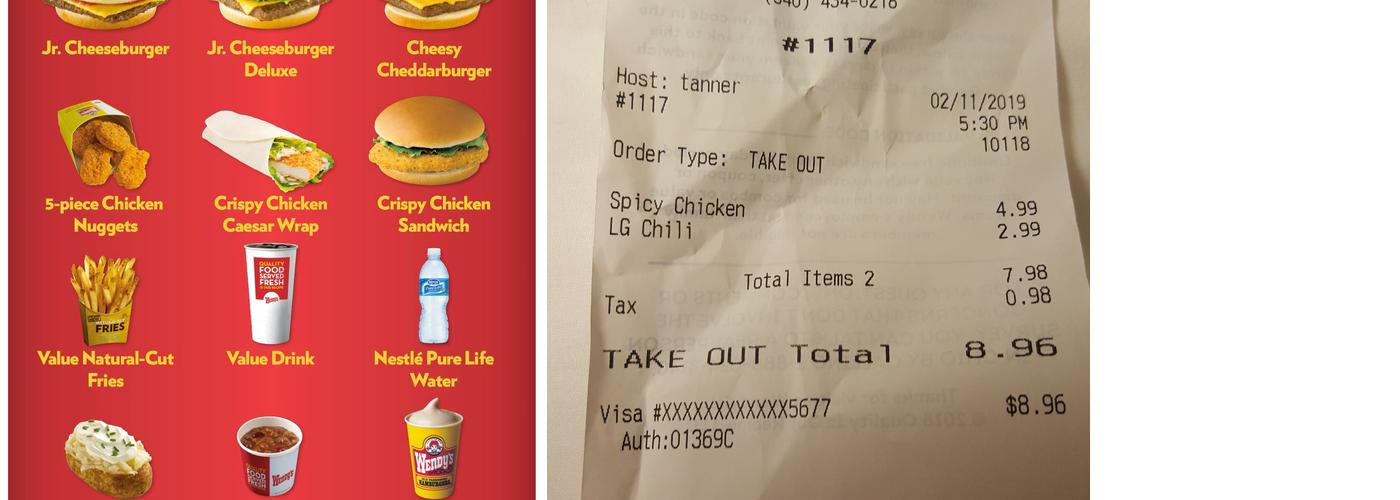 Wendy's Menu