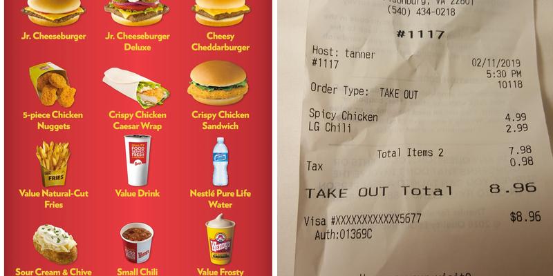Wendy's Menu