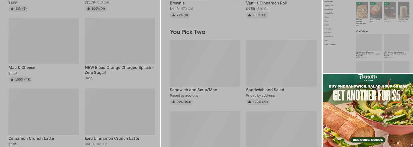 Panera Bread Menu
