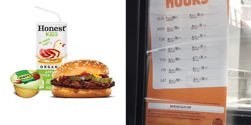 Burger King Menu