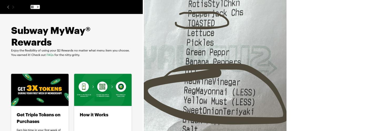 Subway Menu