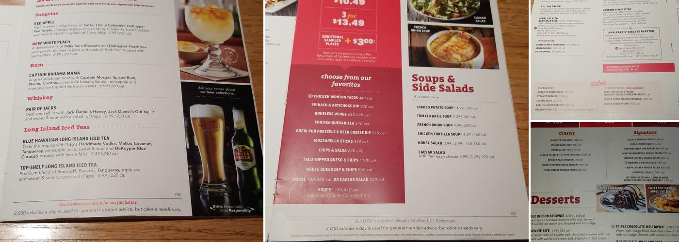 Applebee's Grill + Bar Menu