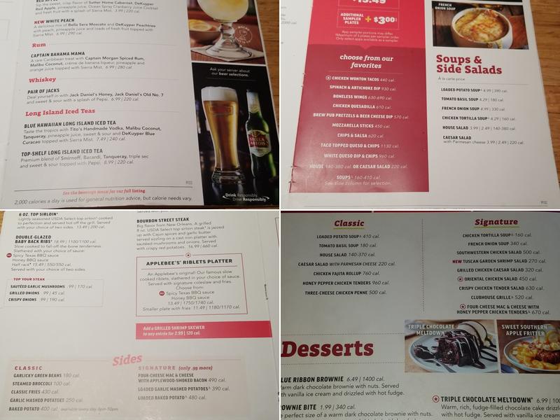 Applebee's Grill + Bar Menu