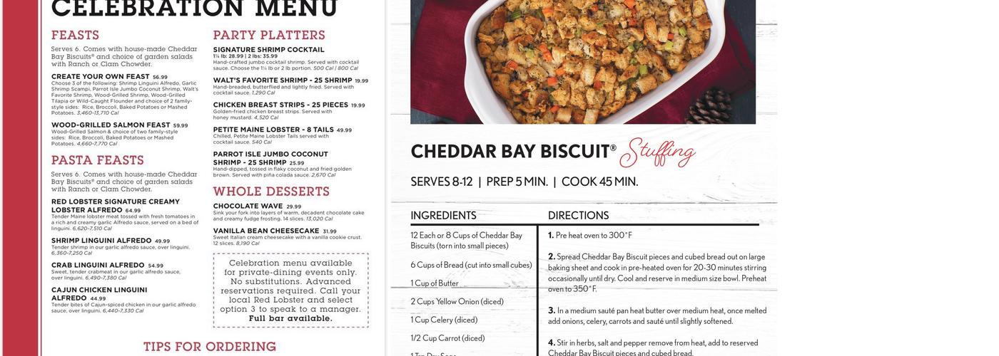 Red Lobster Menu
