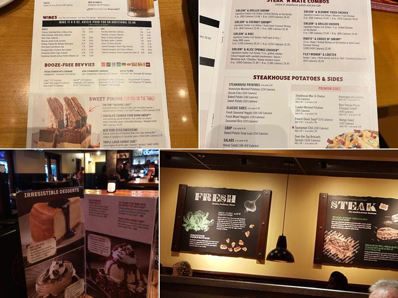 Outback Steakhouse Menu