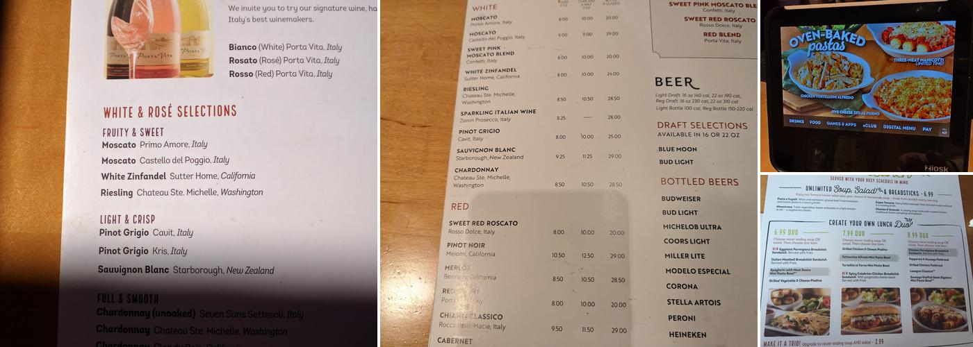 Olive Garden Italian Restaurant Menu