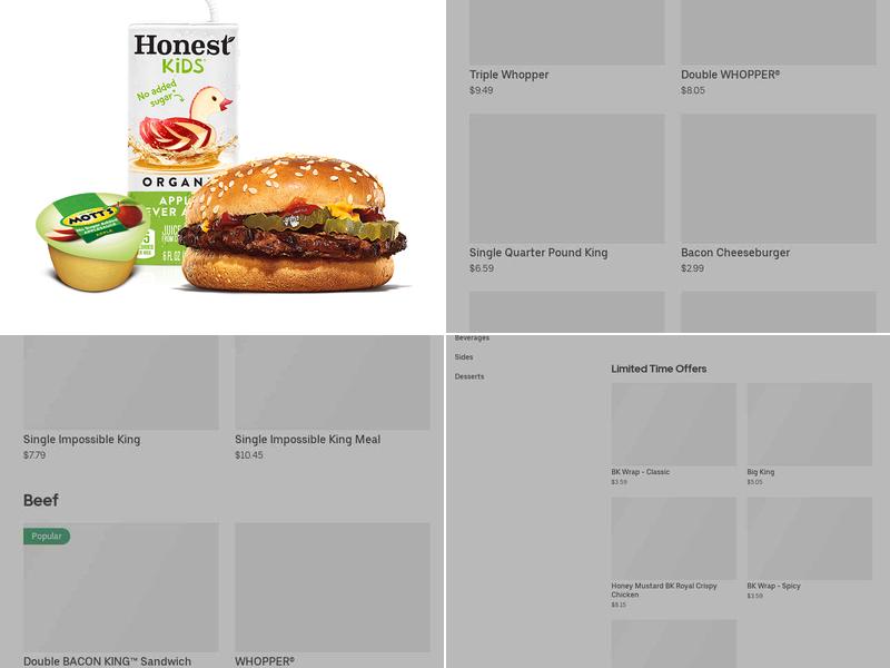 Burger King Menu