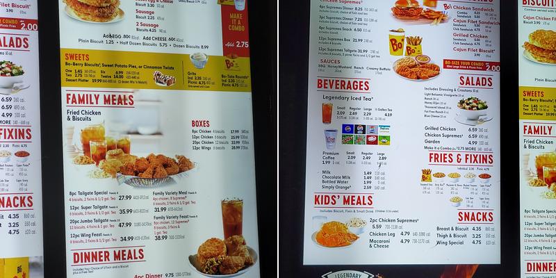 Bojangles Menu