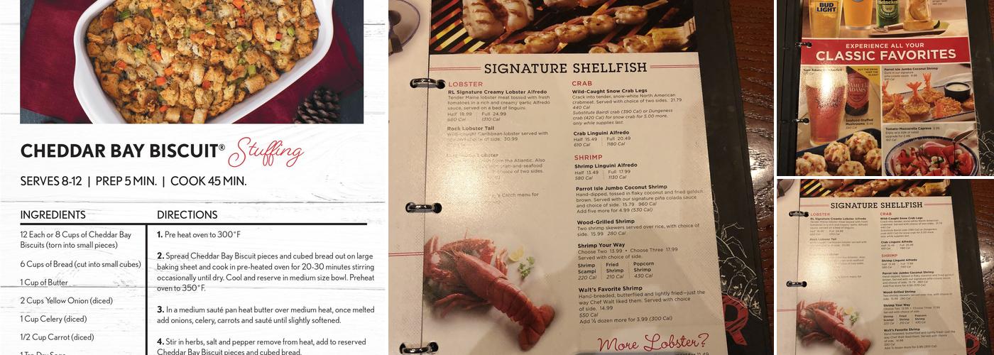 Red Lobster Menu
