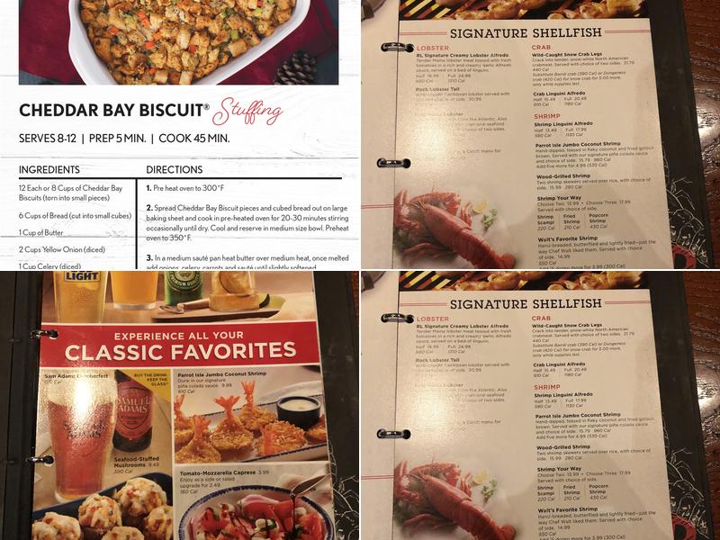 Red Lobster Menu