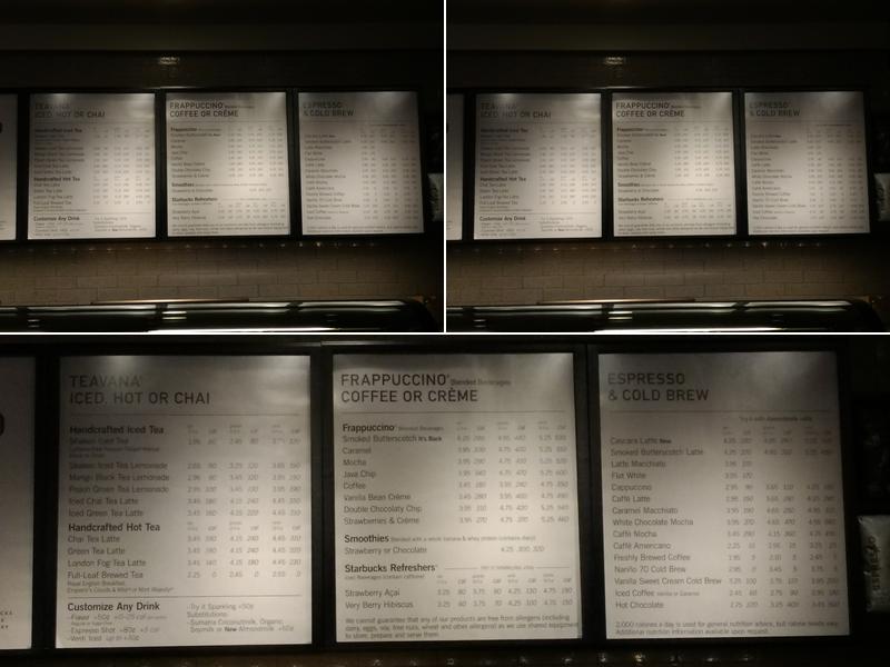 Starbucks Menu