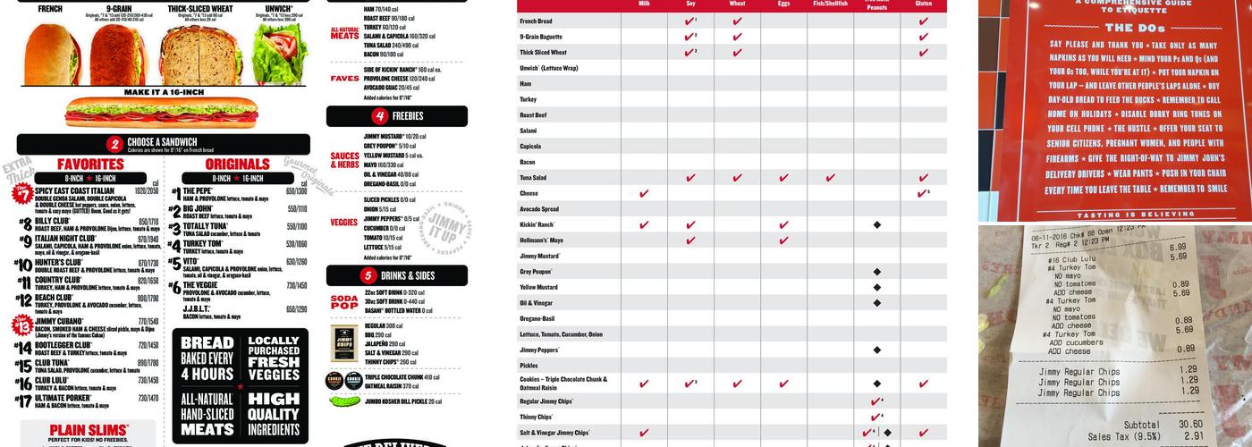 Jimmy John's Menu