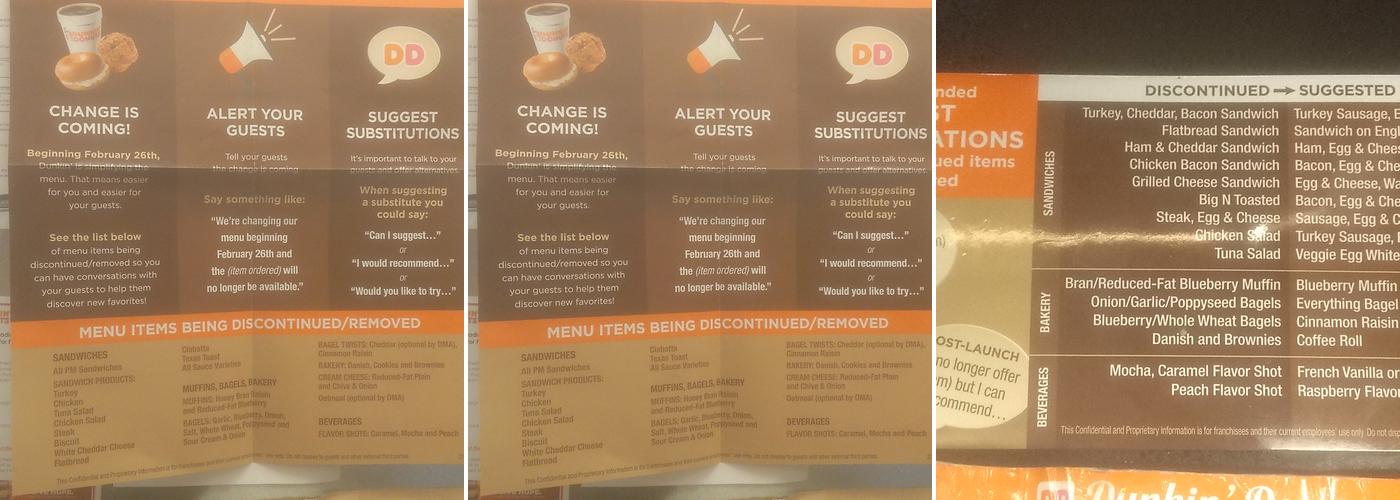 Dunkin' Menu
