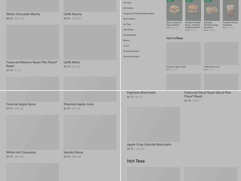 Starbucks Menu