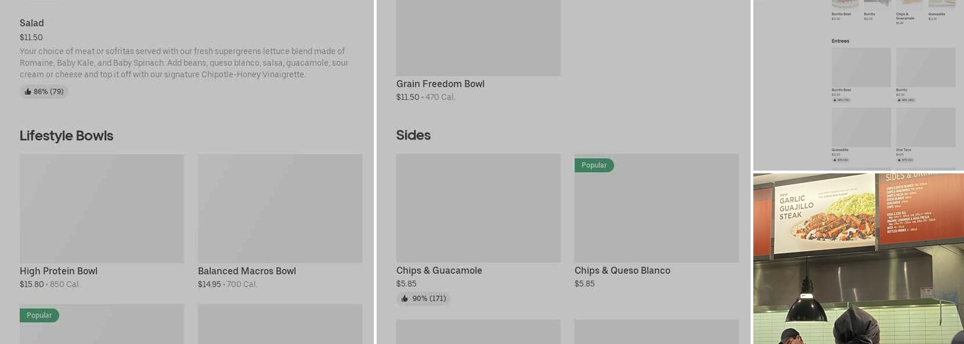 Chipotle Mexican Grill Menu