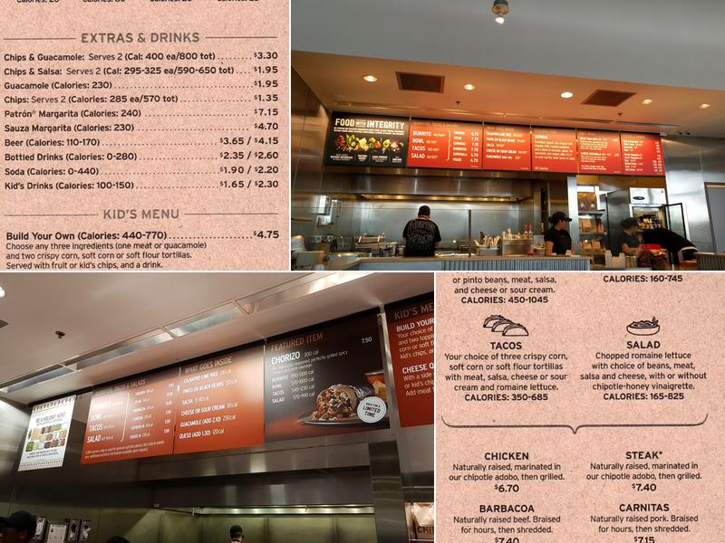 Chipotle Mexican Grill Menu