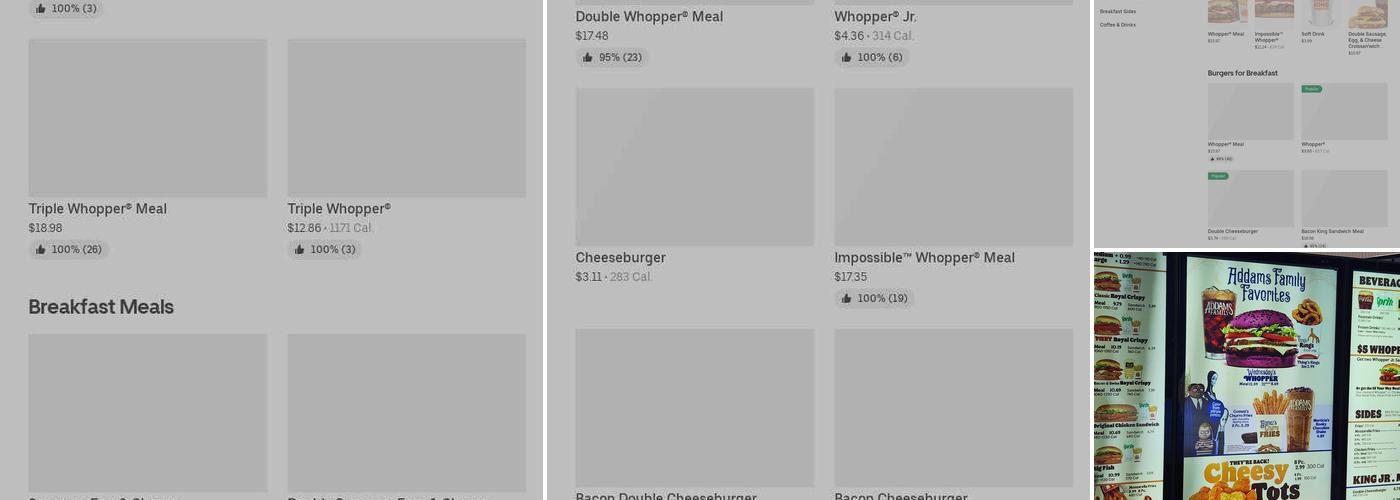 Burger King Menu