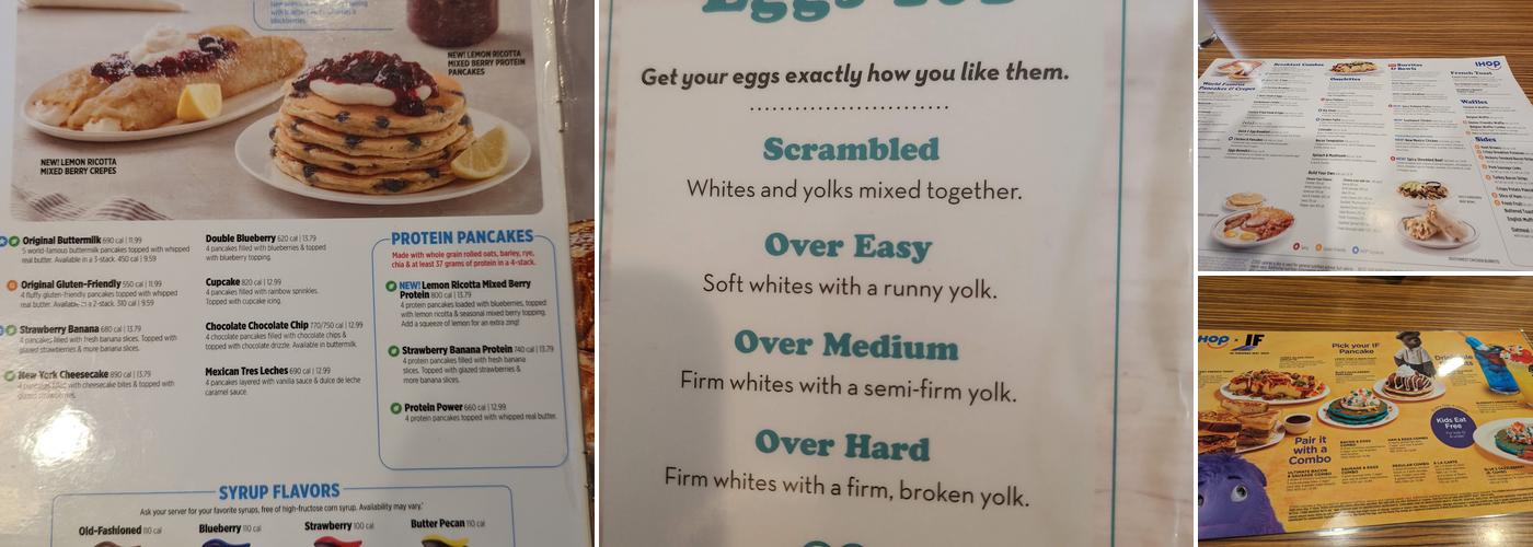 IHOP Menu