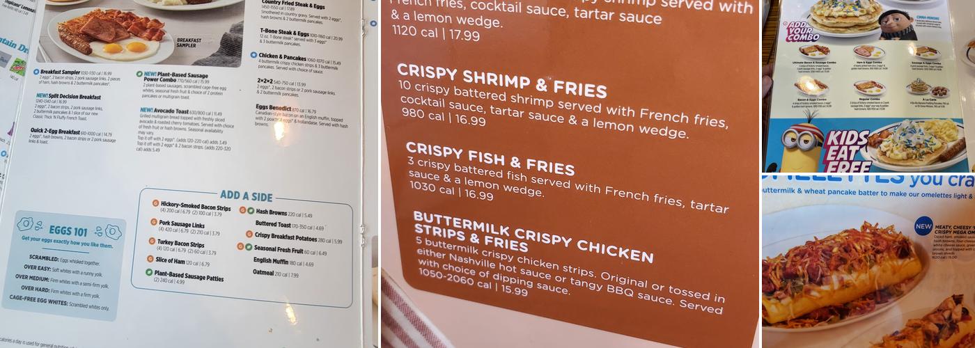 IHOP Menu