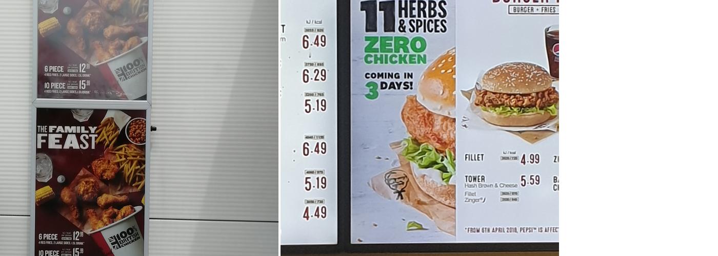 KFC Southend - Greyhound Trading Park Menu