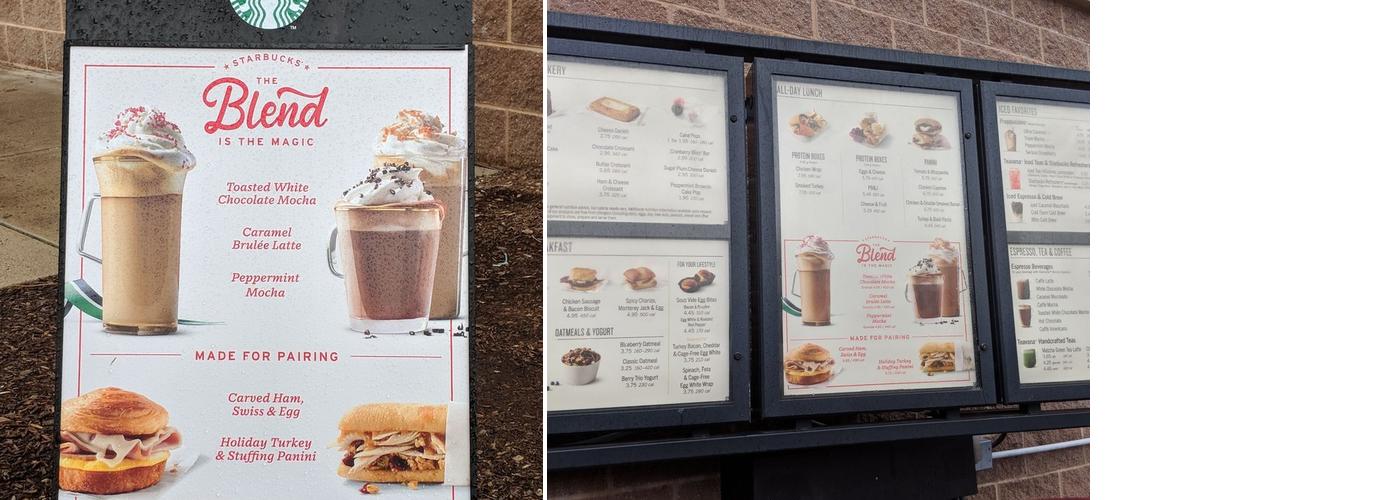 Starbucks Coffee Company Menu