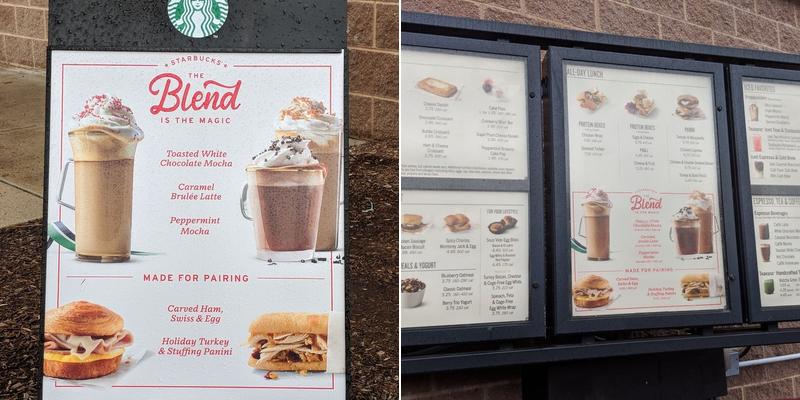 Starbucks Coffee Company Menu