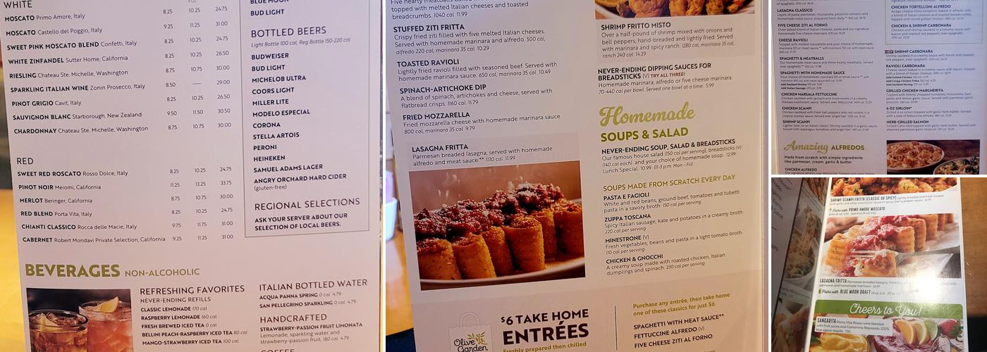 Olive Garden Italian Restaurant Menu