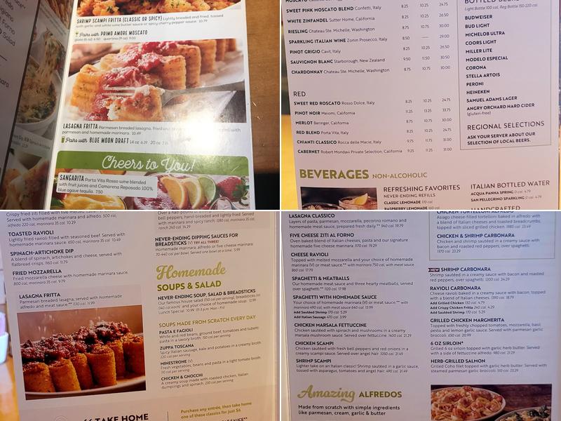 Olive Garden Italian Restaurant Menu
