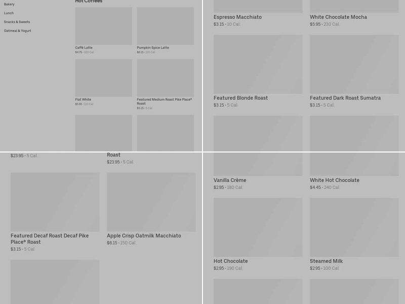 Starbucks Menu