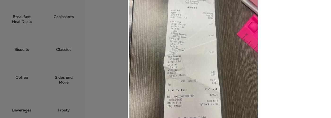 Wendy's Menu