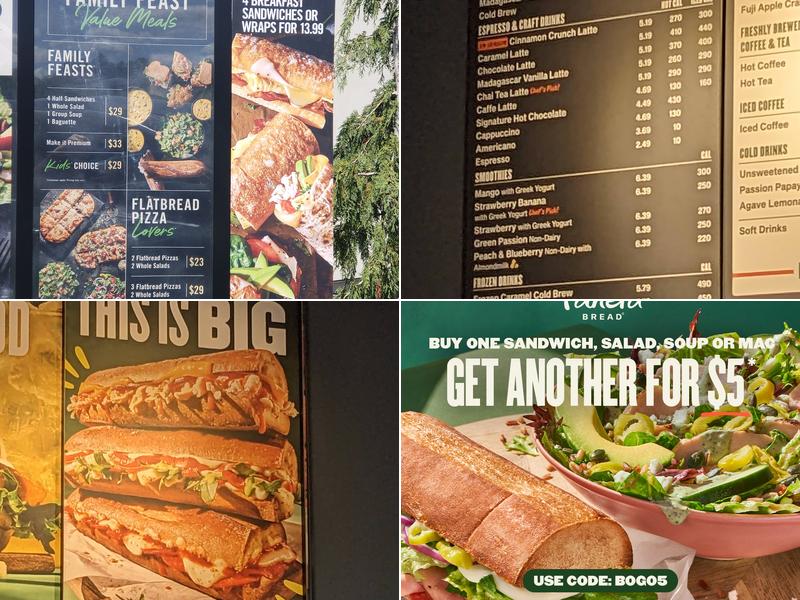 Panera Bread Menu